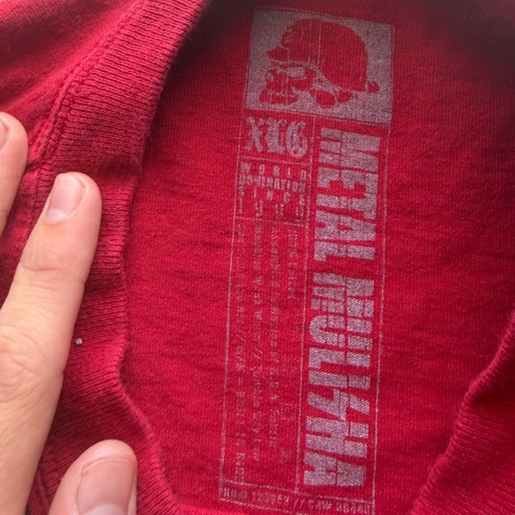 Vintage y2k Metal Mulisha Mens L Red Graphic T-Shirt Motocross Skater Skull - Picture 3 of 6